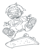 A coloring page of rocket power